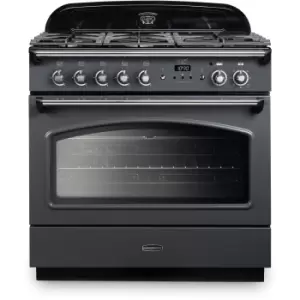 Image of Rangemaster Classic 90cm Dual Fuel Cooker - Slate & Chrome