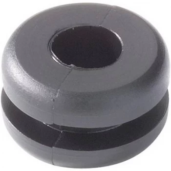 Image of HellermannTyton HV1216-PVC-BK-N1 Cable grommet Terminal Ø (max.) 5mm Board thickness (max.) 1.5mm PVC Black