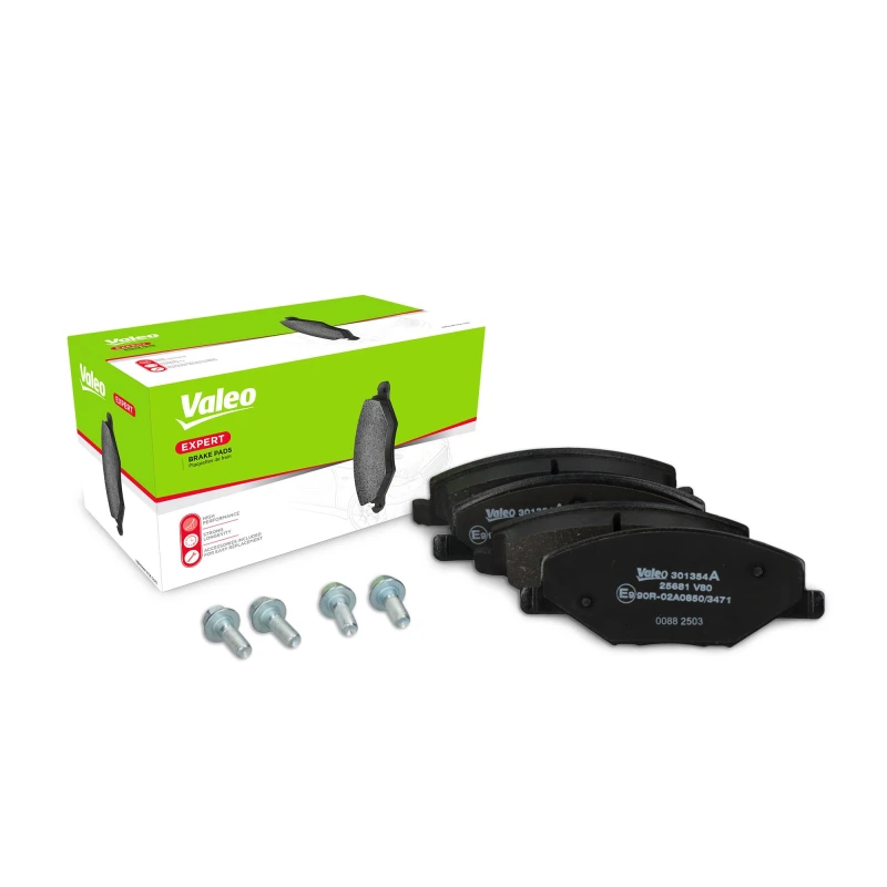 Image of VALEO 301354A Brake pad set EXPERT Front Axle, excl. wear warning contact, with anti-squeak plate Brake Pad Set,disc brake (402)