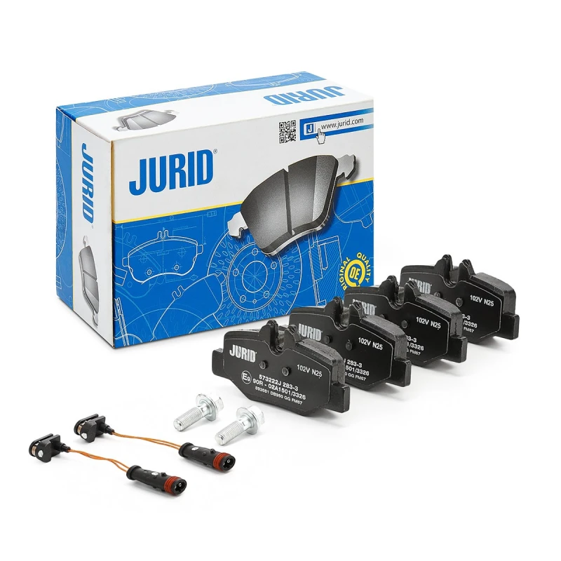 Image of JURID 573222J Brake pad set incl. wear warning contact, with accessories Brake Pad Set,disc brake (402)