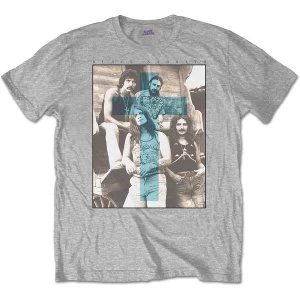 image of Black Sabbath - Blue Cross Unisex Large T-Shirt - Grey