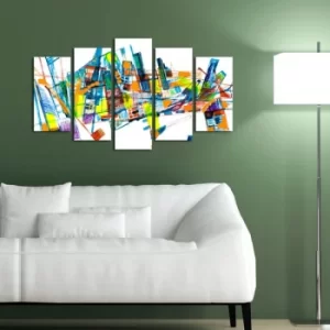 Image of 5ABSMDF-13 Multicolor Decorative MDF Painting (5 Pieces)
