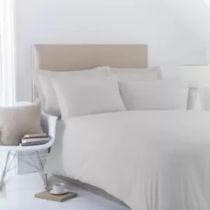Image of Poetry Plain Dye 144 Thread Count Combed Yarns Light Grey Single Duvet Cover Set - Grey - Charlotte Thomas