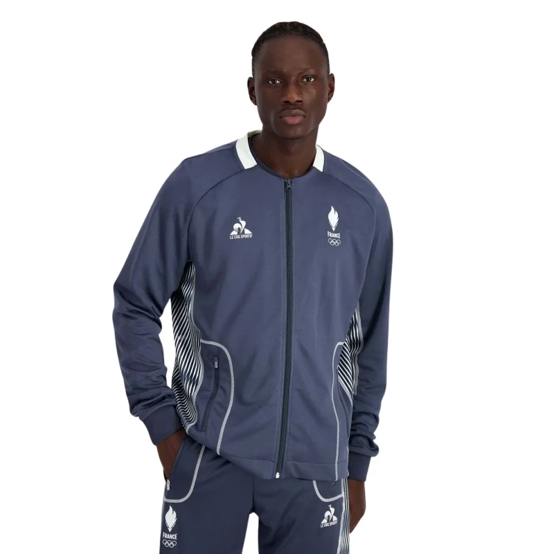 Image of Zip-up sweatshirt Le Coq Sportif Paris 2024 No. 2 Bleu Male S