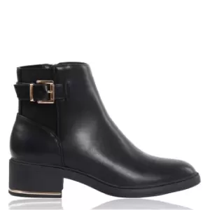 image of Miso Block Heel Buckle Boots Ladies - Black