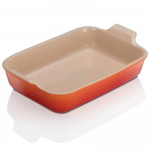 image of Le Creuset Stoneware Large Heritage Rectangular Roasting Dish - 32cm - Volcanic