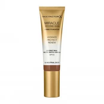 image of Max Factor Miracle Touch Second Skin 30ml (Various Shades) - 2 Neutral Deep