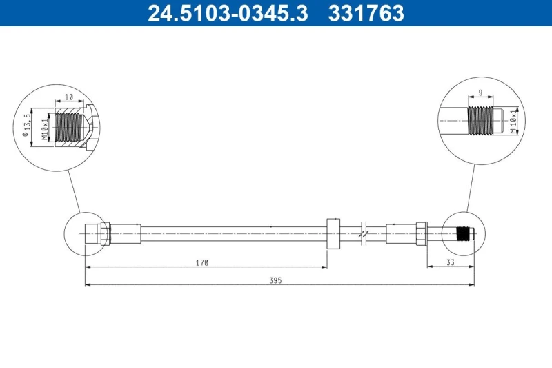 Image of Brake hose ATE 24.5103-0345.3