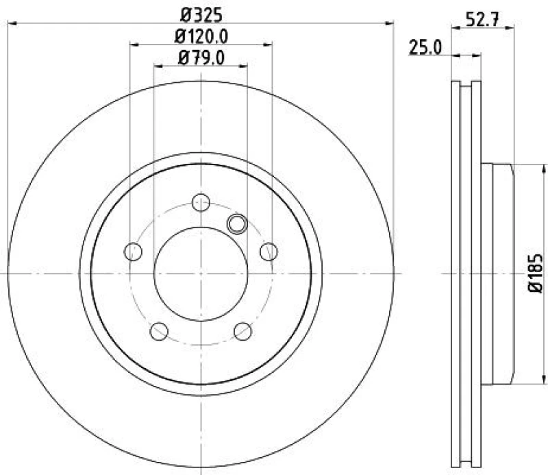 Image of HELLA Brake disc HELLA 8DD 355 127-601