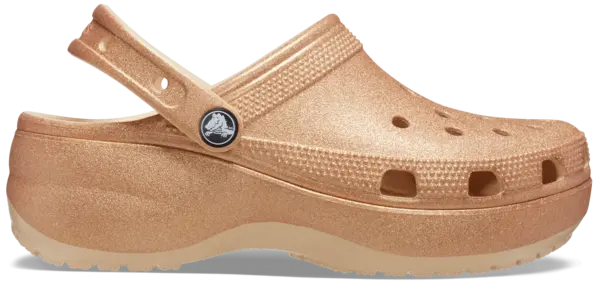 Image of Crocs Women Classic Platform Glitter Clogs Shitake 4