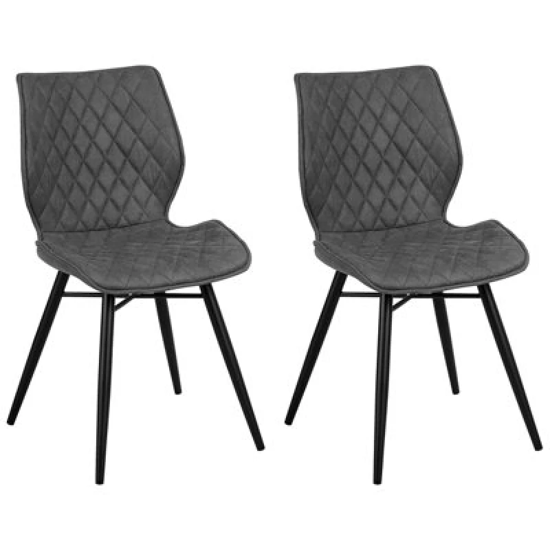Image of Beliani Set Of 2 Dining Chairs Lisle Grey
