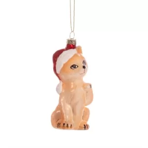 Image of Kitten with Hat Shaped Bauble
