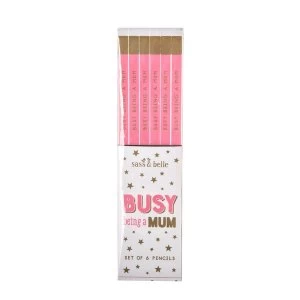 image of Sass & Belle (Pack of 6) Busy Being a Mum Pencils