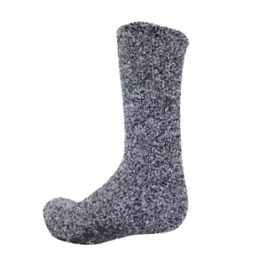 Image of FLOSO Mens Warm Slipper Socks With Rubber Non Slip Grip (7-11 UK) (Navy)