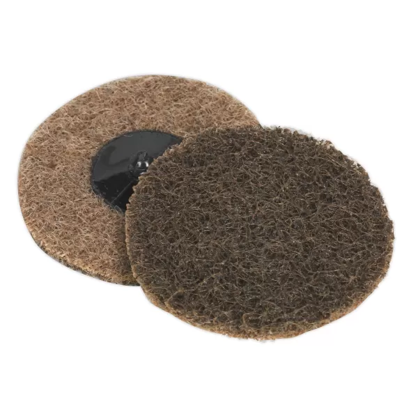 Image of Genuine SEALEY PTCQC75C Quick Change Preparation Pad Ø75mm Coarse Pack of 10