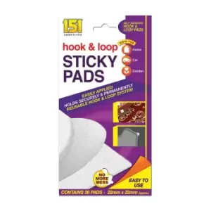 image of 151 Adhesives Hook & Loop Sticky Pads x36