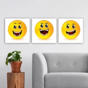 Image of PEMOJI4 Multicolor Decorative Canvas Painting (3 Pieces)
