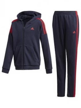 Image of Adidas Junior Boys Cotton Tracksuit - Navy