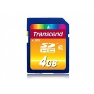 Image of Transcend 4GB Secure Digital High Capacity Class 10 Flash Card TS4GSDHC10