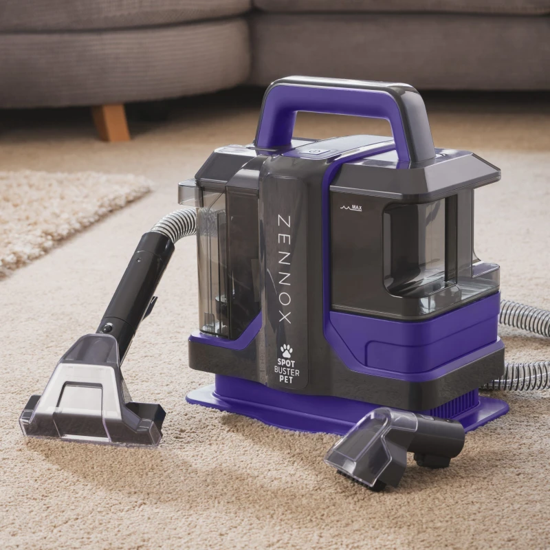 Image of Cooks Professional Zennox Spot Buster Pet Carpet & Upholstery Cleaner Handheld Portable Compact Purple