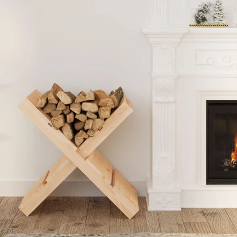 Image of Vidaxl Log Holder 47X39.5X48cm Solid Wood Pine, Brown 822447