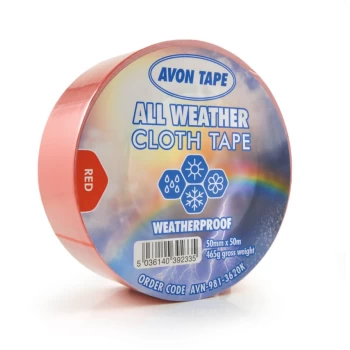 Image of Red Polyethylene All Weather Cloth Tape - 50MM X 50M