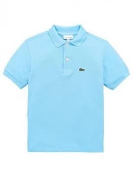 Lacoste Boys Classic Short Sleeve Pique Polo Shirt - Blue, Size 5 Years