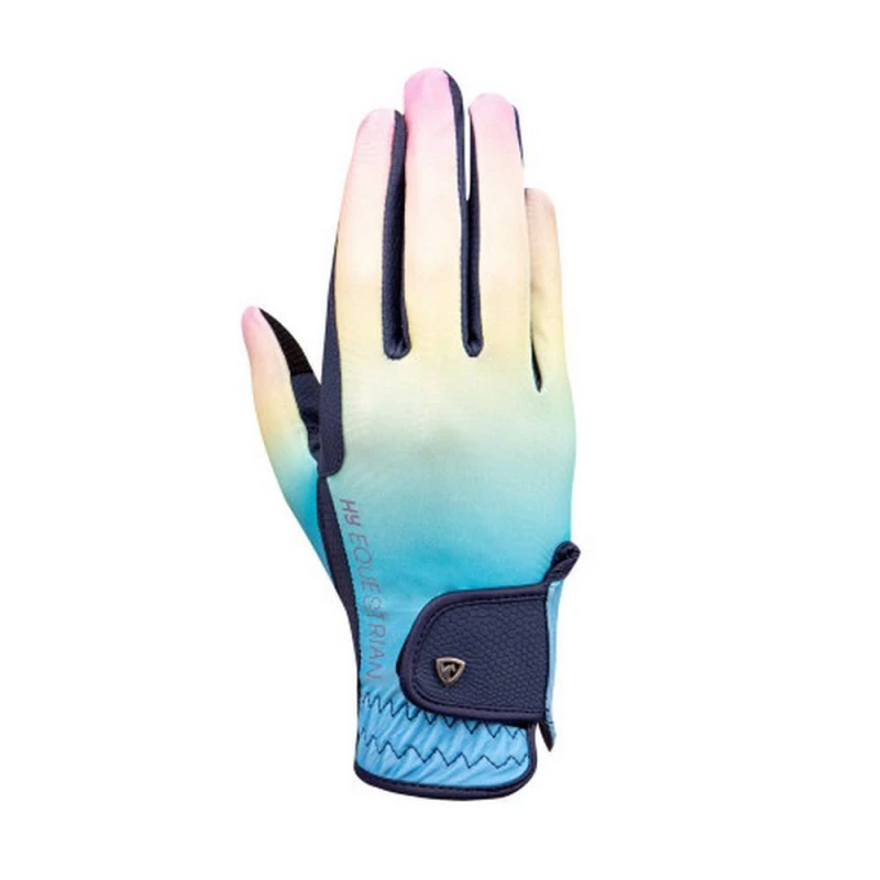 Image of Hy Mens Ombre Riding Gloves in Dark Navy Size: Medium Dark Navy Male M