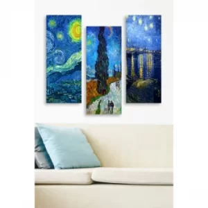 Image of MDF0074 Multicolor Decorative MDF Painting (3 Pieces)
