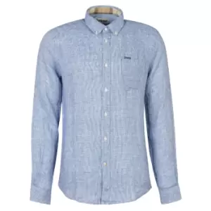 Image of Barbour Mens Linton Tailored Shirt Navy XL