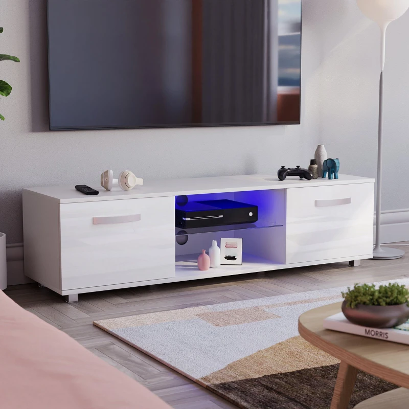 Image of Lassic Vida Designs Cosmo 2 Door Multi LED TV Unit 140cm White unisex 140 cm
