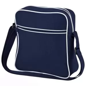 image of Bagbase Retro Flight / Travel Bag (7 Litres) (One Size) (French Navy/White)