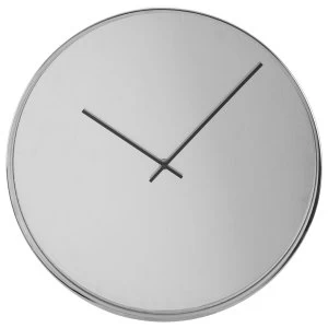 image of Premier Housewares Interiors by Premier Arthur Wall Clock with Mirror Face - Chrome