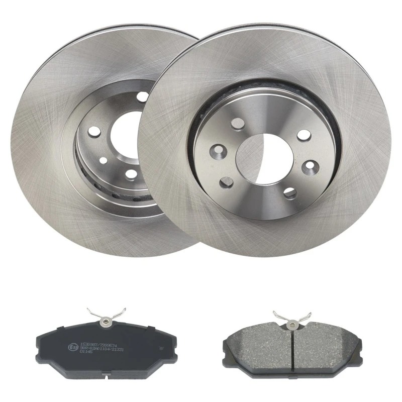Image of RIDEX 3405B2052 Brake disc and pads set Front Axle, Brake Disc Type: internally vented, without acoustic wear warning Brake Set,disc brakes (3405)