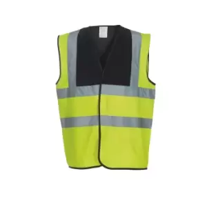 Image of Yoko Adults Unisex Two Tone Class 1 Reflective Jacket (M) (Hi Vis Yellow/Black)