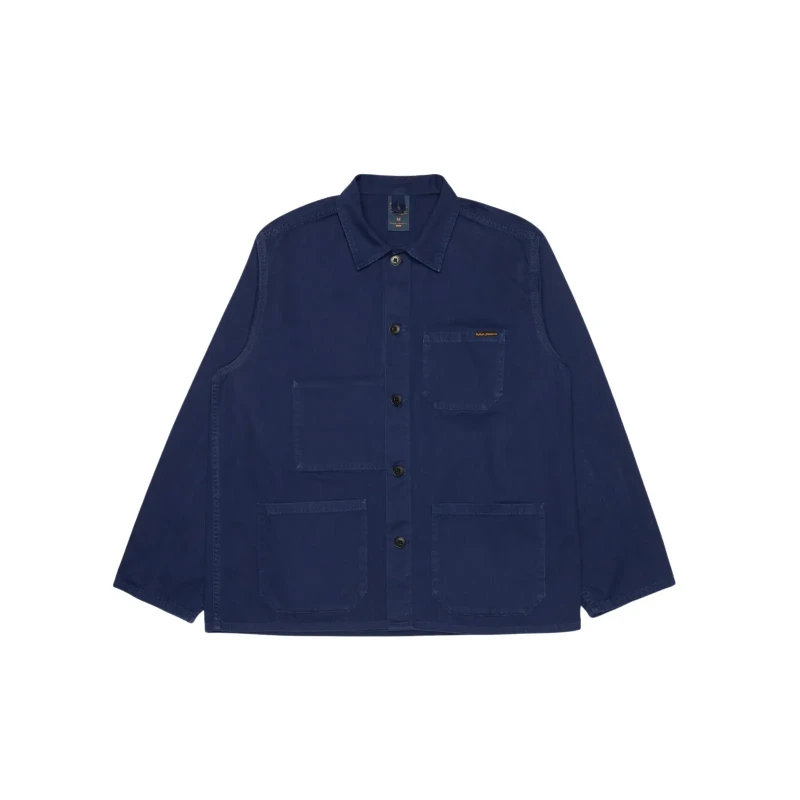 Image of Nudie Jeans Womens overshirt Nudie Jeans Buddy Chore Herringbone Bleu Female M