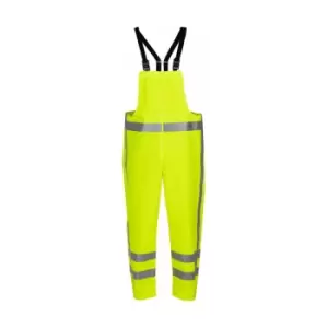 Image of Vechta Hydrosoft High Visibility Waterproof Bib & Brace Saturn Yellow - Size S