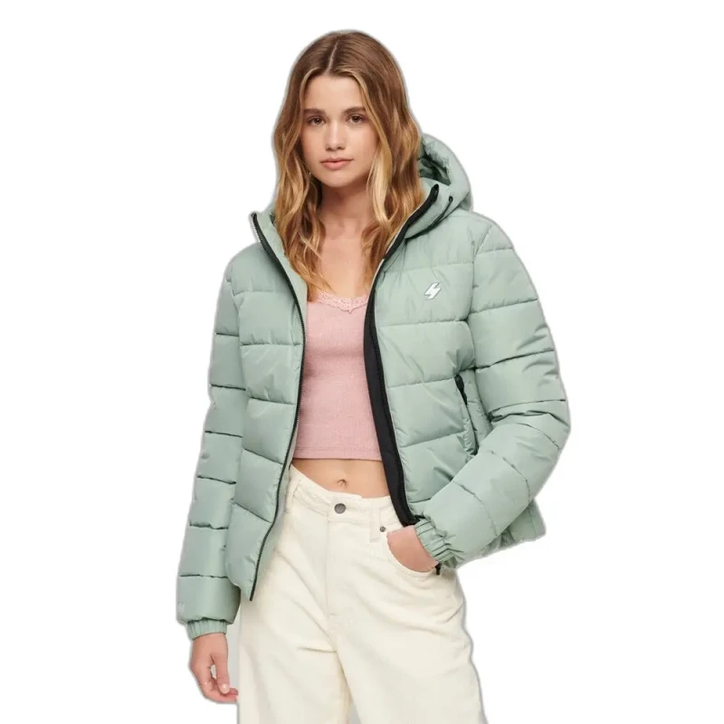 Image of Superdry Hooded Puffer Jacket Superdry Spirit Sports Vert Female S