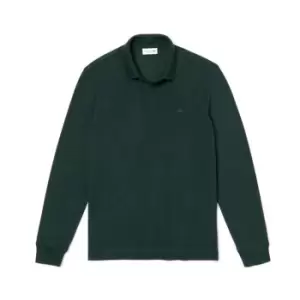 Image of Mens Long-sleeve Lacoste Paris Classic Fit Polo Shirt Stretch Size 3 - S Green