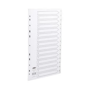 Image of Concord White Index Polypropylene 120 Micron Europunched 1-15 A4 Ref 64301