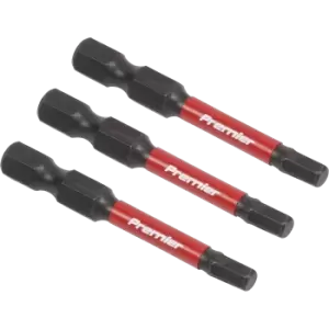 image of Sealey Impact Power Tool Hexagon Screwdriver Bits Hex 4mm 50mm Pack of 3