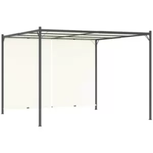 Image of Pergola with Adjustable Roof Cream White 3x3 m Steel Vidaxl White