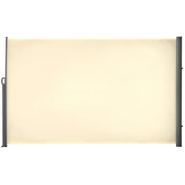 Image of Outsunny Retractable Awning Screen Fence Patio Garden Wall Balcony Screening Panel Outdoor Blind Privacy Divider (3x1.8M, Cream White)