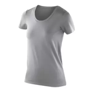 image of Spiro Womens/Ladies Impact Softex Short Sleeve T-Shirt (L) (Cloudy Grey)