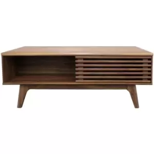 Image of Bo Living - Walnut Copen Rectangular Coffee Table with storage, W119.1xD59xH43.6cm - Walnut