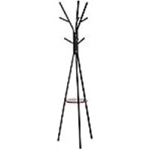 HOMCOM Coat Rack 831-174BN MDF, Metal Black, Brown 450 mm x 450 mm x 1800 mm