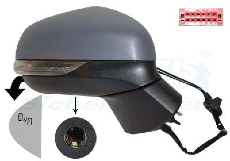 Image of VAN WEZEL Wing mirror VAN WEZEL 1809818