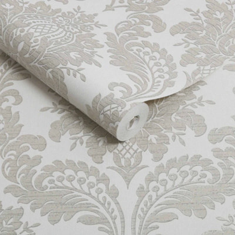 Image of Boutique Boutique Archive Grey Damask Wallpaper Grey One Size Unisex 5011583548051