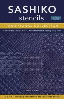 Image of Sashiko Stencils, Traditional Collection : 9 Embroidery Designs 3" x 5", Accurate Stitches & Spacing Every Time