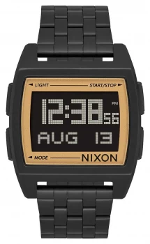 Image of Nixon Base All Black / Gold Digital Black IP Steel Watch
